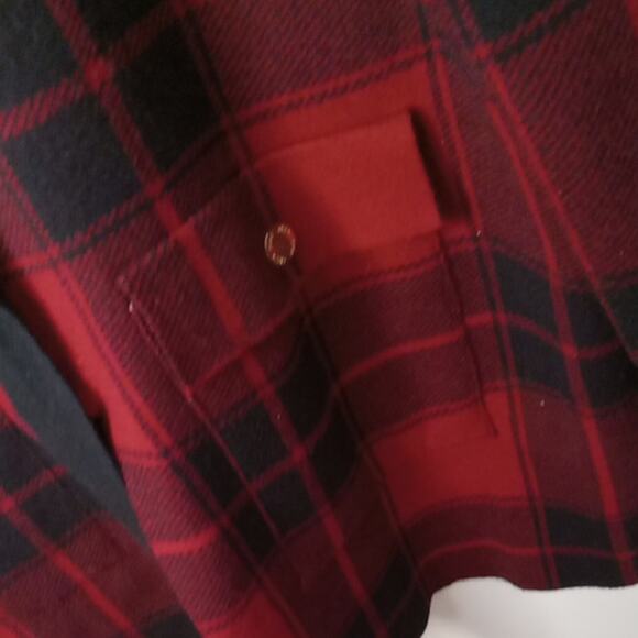 Anne Klein Women's XL Buffalo Check Zip up Red Black Sweater jacket. Vintage - Picture 5 of 9